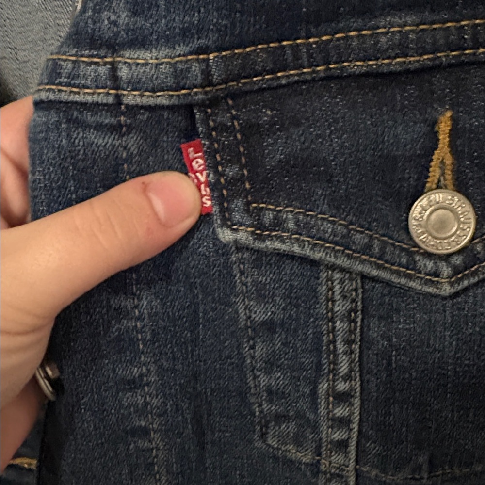 Levi's Dark Blue Denim Jacket Size L - Picture 5 of 12